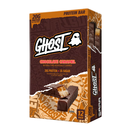 GHOST PROTEIN BARS 12X65G - Chocolate Caramel