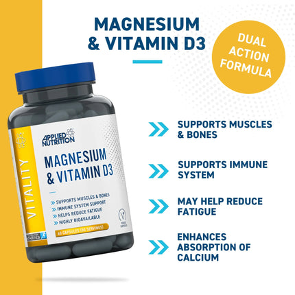 Applied Nutrition Magnesium & Vitamin D3 Capsules