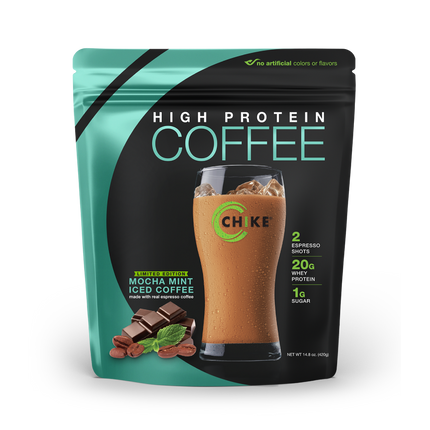 CHIKE PROTEIN ICED COFFEE – 20G PROTEIN, 2 ESPRESSO SHOTS, LOW SUGAR (14 SERV BAG)