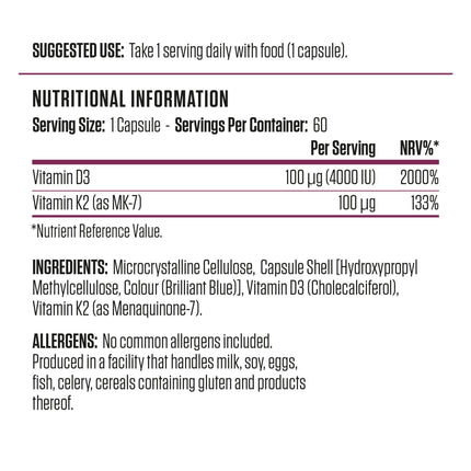 Applied Nutrition فيتامين د3 وك2