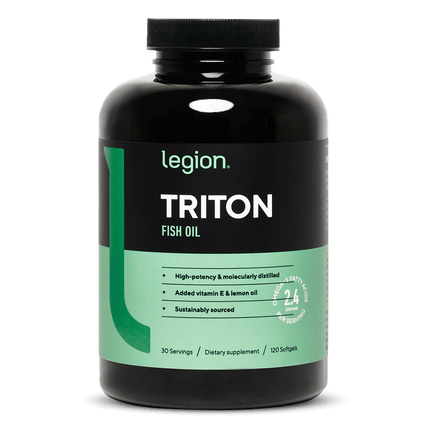 LEGION TRITON FISH OIL – OMEGA‑3 MAXIMUM STRENGTH EPA & DHA 30 SERV (120 SOFT GELS)