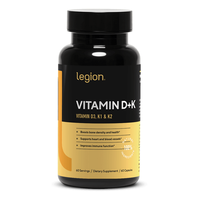 LEGION VITAMIN D+K – ESSENTIAL BONE & IMMUNE SUPPORT (D3 + K1 & K2) 60 SERV