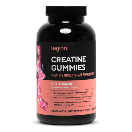 LEGION CREATINE GUMMIES – MICRONIZED CREATINE MONOHYDRATE IN CHEWABLE GUMMIES 120/150 CT