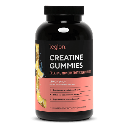 LEGION CREATINE GUMMIES – MICRONIZED CREATINE MONOHYDRATE IN CHEWABLE GUMMIES 120/150 CT