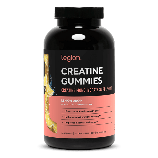 LEGION CREATINE GUMMIES – MICRONIZED CREATINE MONOHYDRATE IN CHEWABLE GUMMIES 120/150 CT