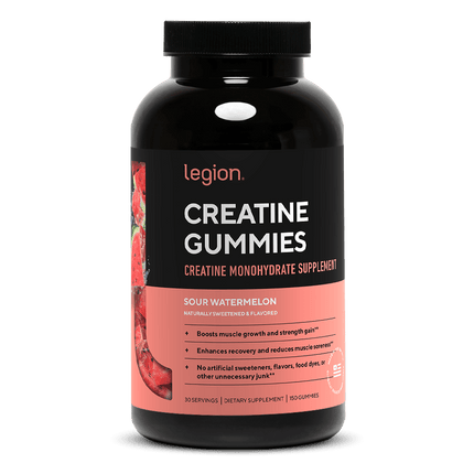 LEGION CREATINE GUMMIES – MICRONIZED CREATINE MONOHYDRATE IN CHEWABLE GUMMIES 120/150 CT