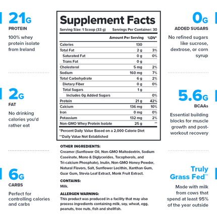 LEGION WHEY+ ISOLATE POWDER – ULTRA‑FILTERED GRASS FED PROTEIN 30 SERV