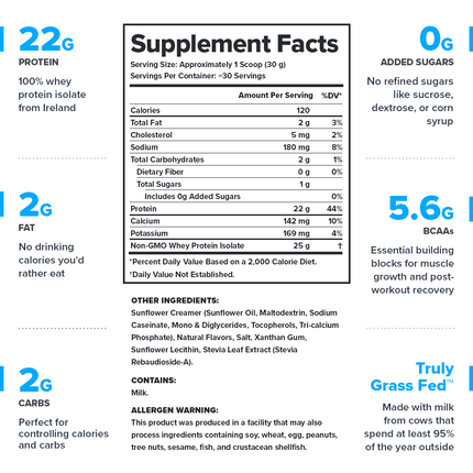 LEGION WHEY+ ISOLATE POWDER – ULTRA‑FILTERED GRASS FED PROTEIN 30 SERV