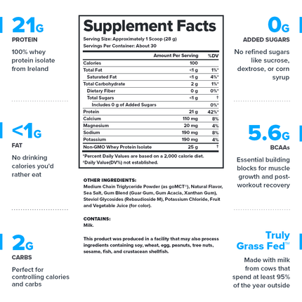 LEGION WHEY+ ISOLATE POWDER – ULTRA‑FILTERED GRASS FED PROTEIN 30 SERV