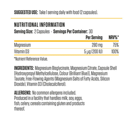 Applied Nutrition Magnesium & Vitamin D3 Capsules
