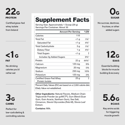 LEGION WHEY+ ISOLATE POWDER – ULTRA‑FILTERED GRASS FED PROTEIN 30 SERV